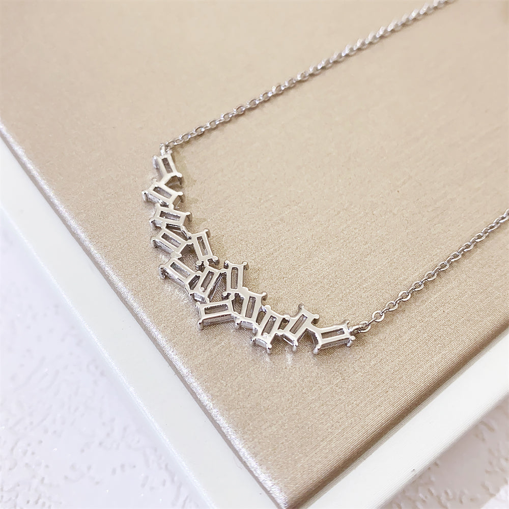 Fancy design baguette moissanite diamond necklace for women sterling silver 925 hip hop jewelry4