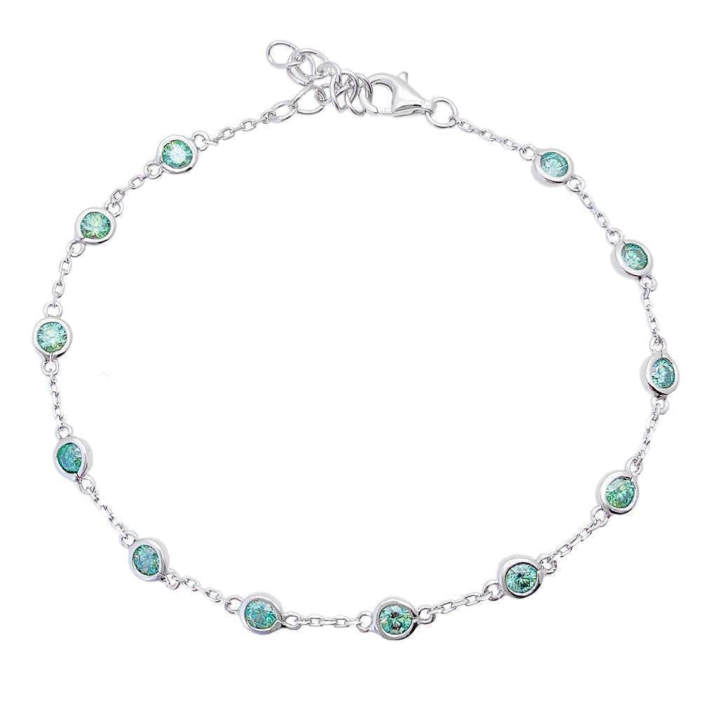 Stylish Cute Design 925 Sterling Silver Women Tiffany Blue Moissanite Necklace Pass Diamond Tester