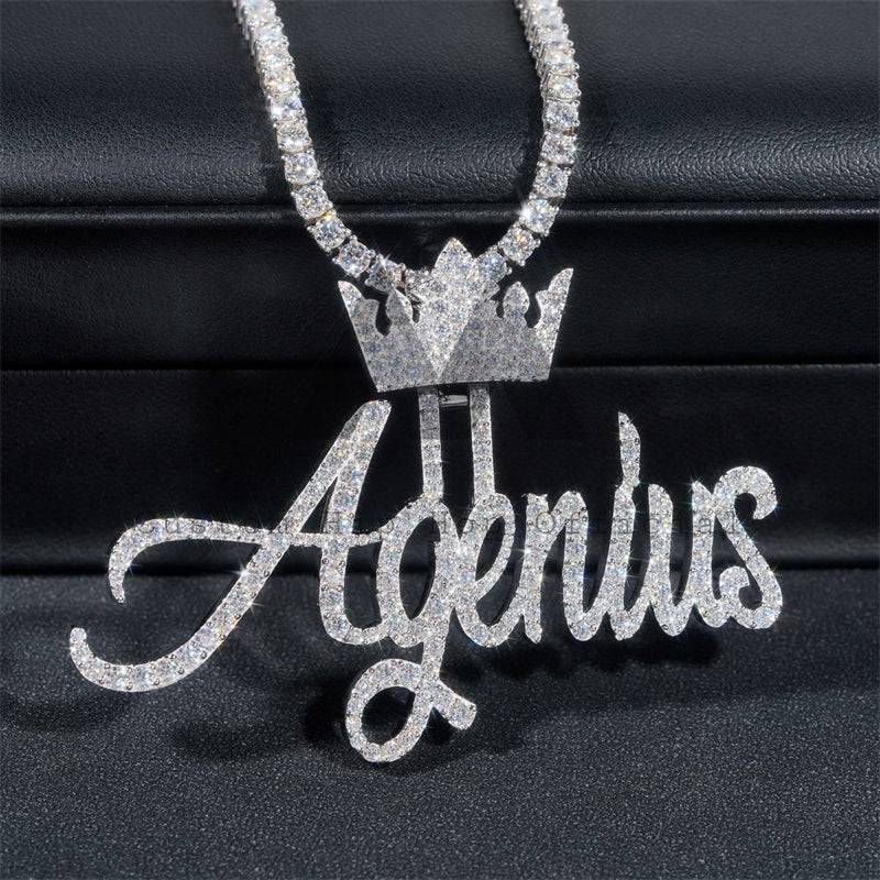 Custom Made Iced Out Hip Hop Women Jewelry 10K 14K 18K VVS Natural Diamond Name Chain Pendant