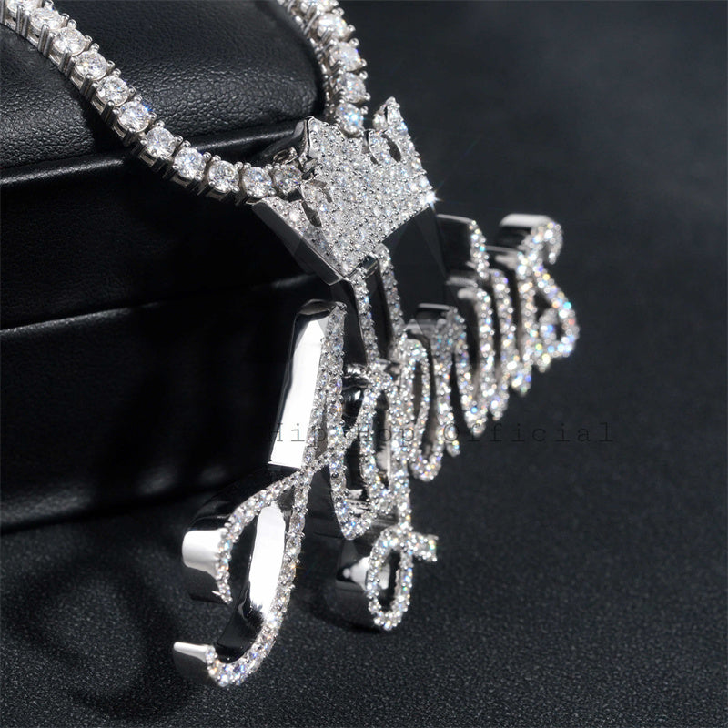Custom Made Iced Out Hip Hop Women Jewelry 10K 14K 18K VVS Natural Diamond Name Chain Pendant