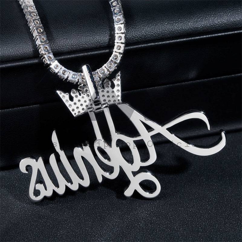 Custom Made Iced Out Hip Hop Women Jewelry 10K 14K 18K VVS Natural Diamond Name Chain Pendant