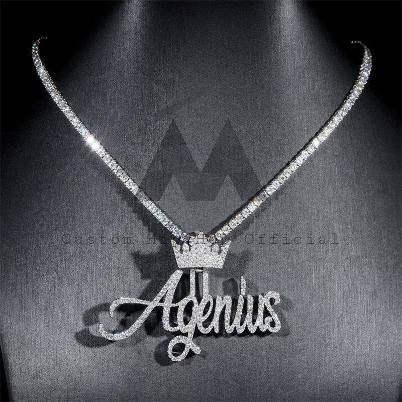 Custom Made Iced Out Hip Hop Women Jewelry 10K 14K 18K VVS Natural Diamond Name Chain Pendant