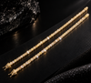 Yellow Gold Plating Over Sterling Silver 3MM 4MM Champagne Moissanite Tennis Bracelet