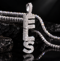 Pass Diamond Tester 925 Silver 3.5" Iced Out Moissanite Mosaic Setting Custom Name Pendant