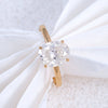 Prongs Setting Classic Design 10K 14K 18K Real Rose Gold 2CT Oval Cut Moissanite Diamond Ring