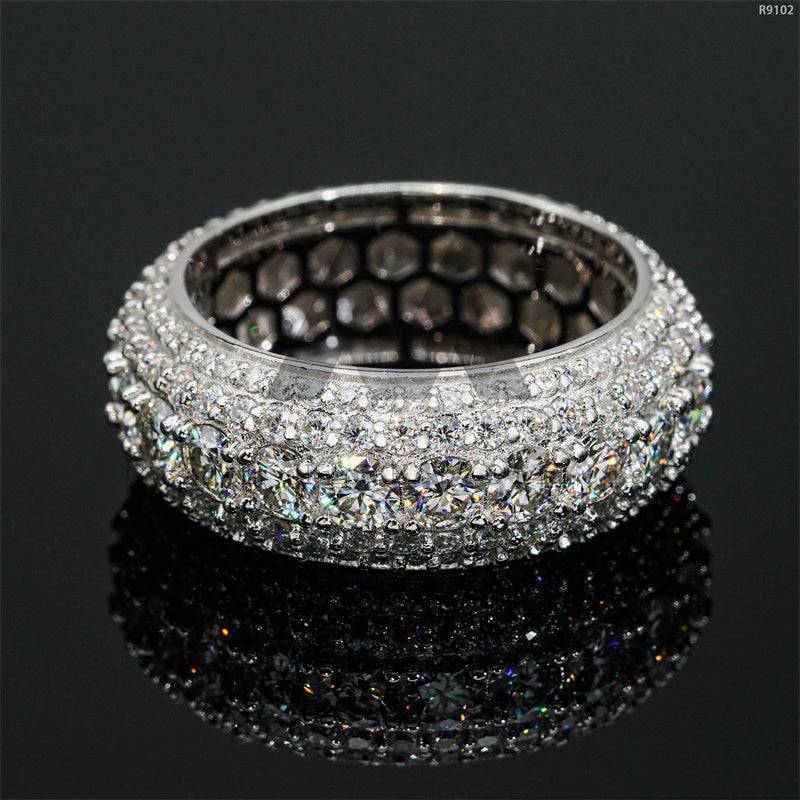 Iced Out Sterling Silver 925 Men's Hip Hop Jewelry Fashion Design Moissanite Eternity Ring Passing Diamond Tester