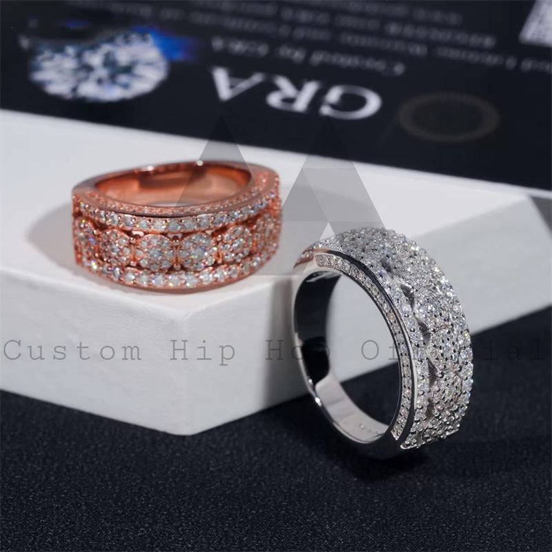 925 Sterling Silver Pass Diamond Tester Gra Moissanite Eternity Ring For Men