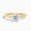 1 Carat Round Solitaire Lab Grown Diamond Ring in 10k White Gold