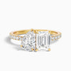 Toi Et Moi Pave Ring in 14k Yellow Gold With Pear and Emerald Lab Grown Diamond 1CT