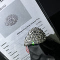 925 Sterling Silver Lab Grown Diamond Inverted Upside Down Mosaic Setting Ring