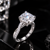 925 Sterling Silver Cushion Cut Moissanite Engagement Ring - VVS, Hip Hop Style