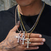 Iced Out Moissanite Diamond Ankh Cross Pendant hip hop jewelry for men with 4MM Tennis Chain0