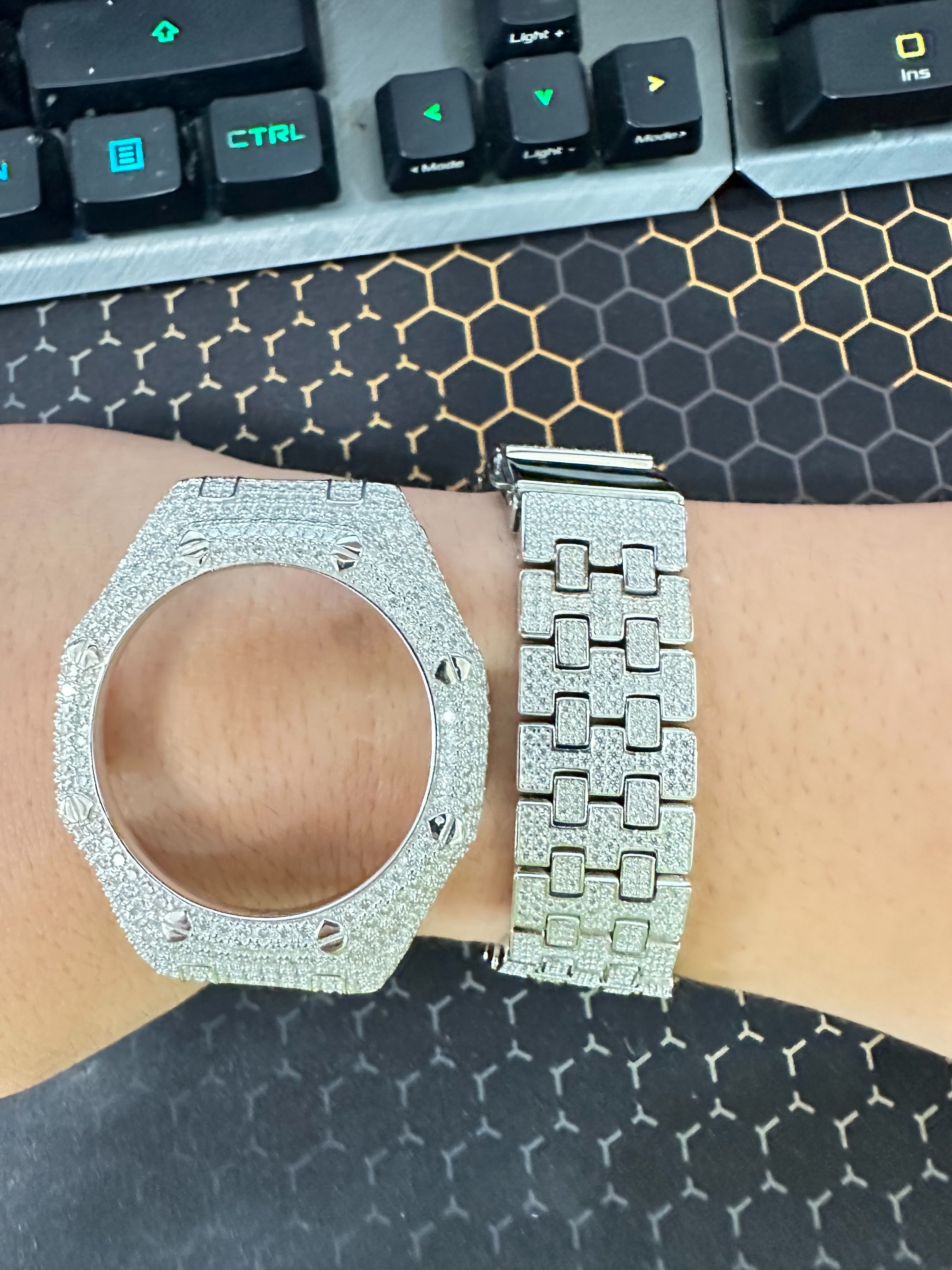 G Shock GA2100 Moissanite Watch Case 14K Gold