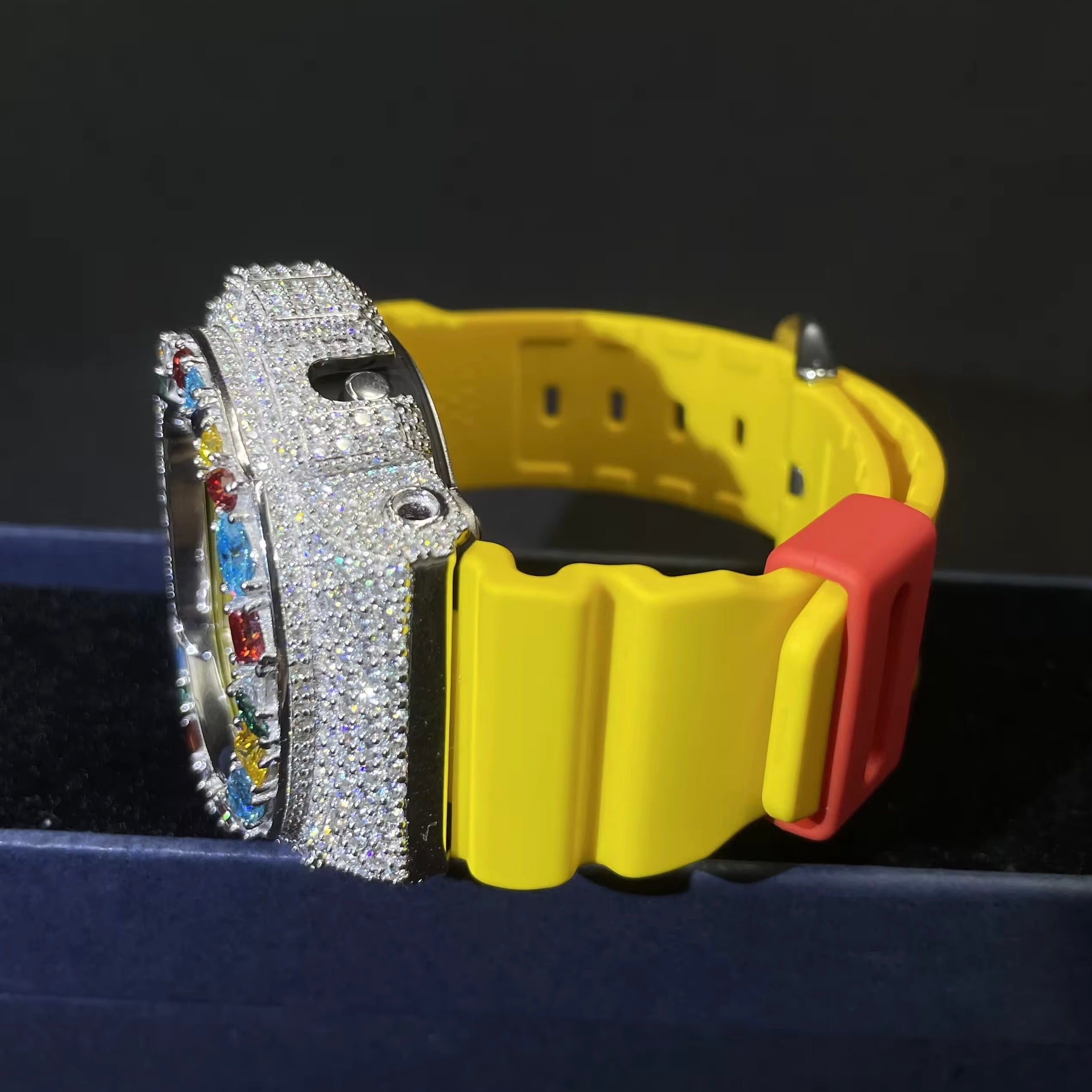 G Shock Iced Out DW6900 Moissanite Watch Case 10K Gold