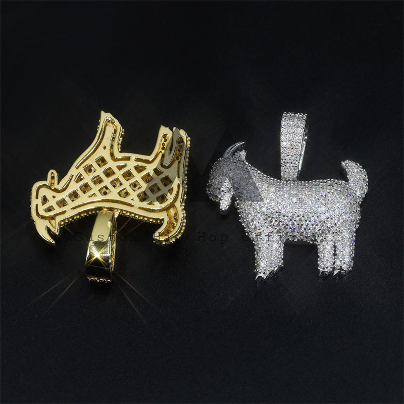 Hip Hop Iced Out Goat Pendant Fit For 3MM Tennis Chain Moissanite Pass Diamond Tester