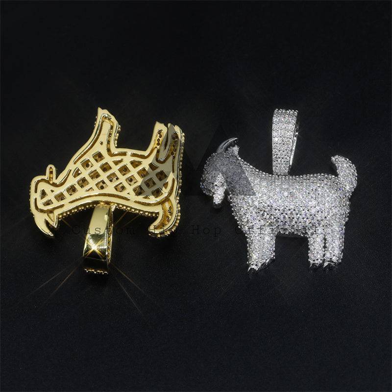 Hip Hop Iced Out Goat Pendant Fit For 3MM Tennis Chain Moissanite Pass Diamond Tester