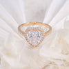 10K 14K 18K Real Gold Rose Gold Halo Diamond Style Heart Cut Moissanite Engagement Ring