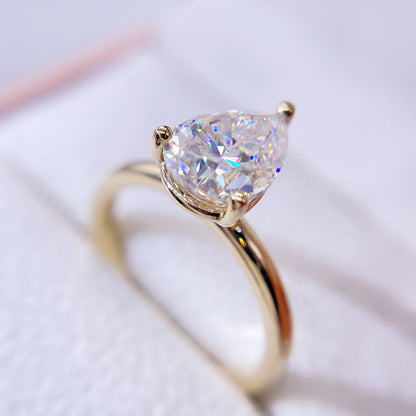 Сертифицированное GRA кольцо с муассанитом из желтого золота 10K, 14K, 18K, 3 карата, с бриллиантом овальной огранки для женщин
