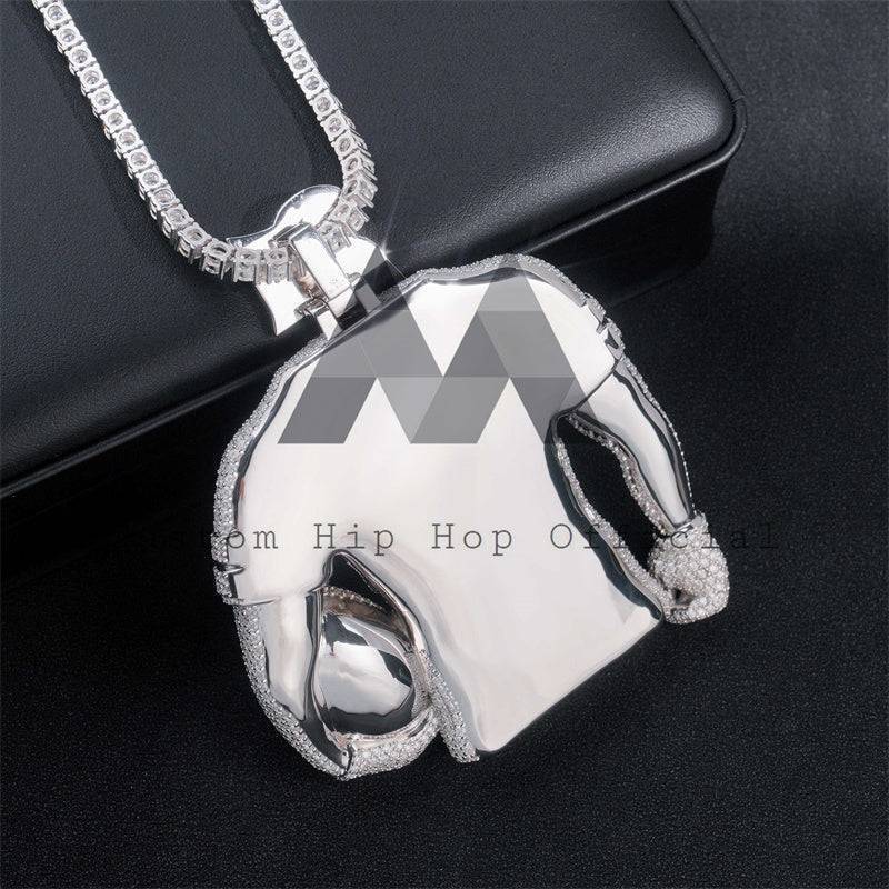 "Gridiron" Custom Moissanite Pendant 14K Gold
