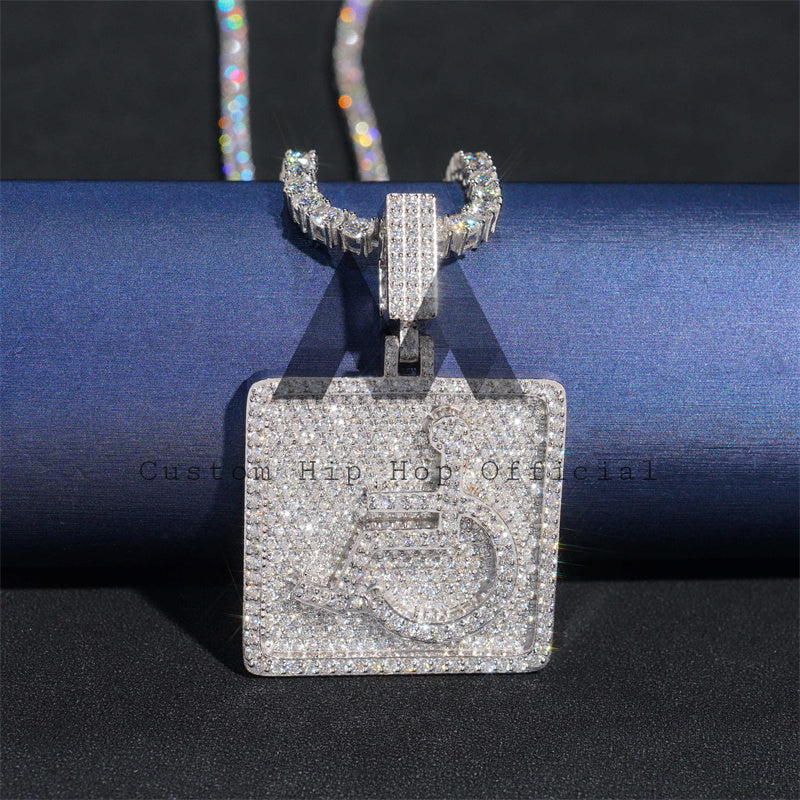 Colar de hip hop com 2 camadas de pingente para deficientes em cadeira de rodas VVS Moissanite diamante masculino/feminino joias geladas