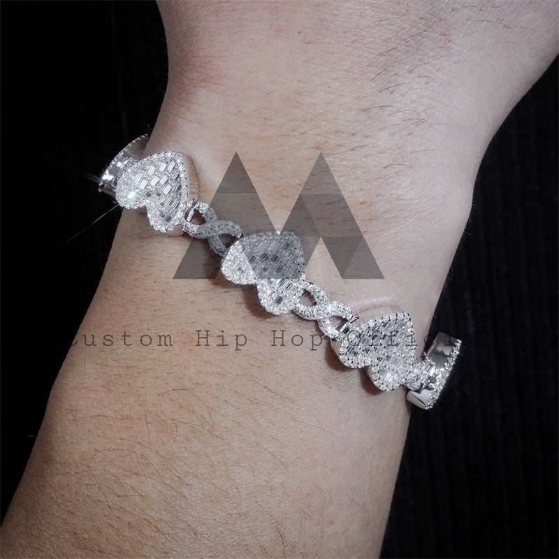 925 Silver Heart Infinity Bracelet with Moissanite Diamond1