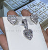 Valentines Day Jewelry Gift 925 Silver Baguette Heart Necklace Ring Earrings Set With Moissanite Diamonds