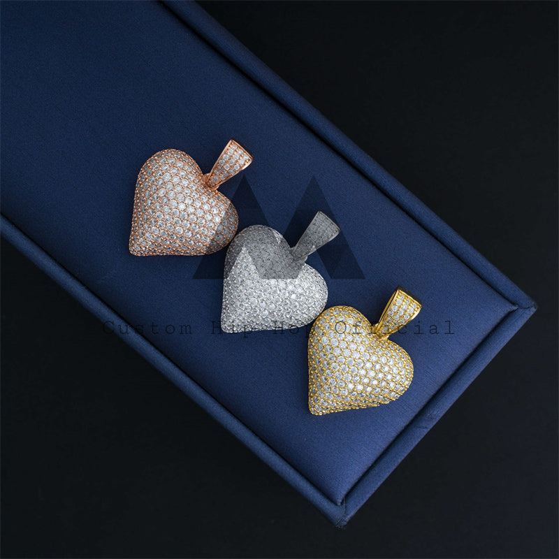 Стильная мужская модная подвеска в форме сердца с муассанитом и бриллиантом Гра, сертифицированная