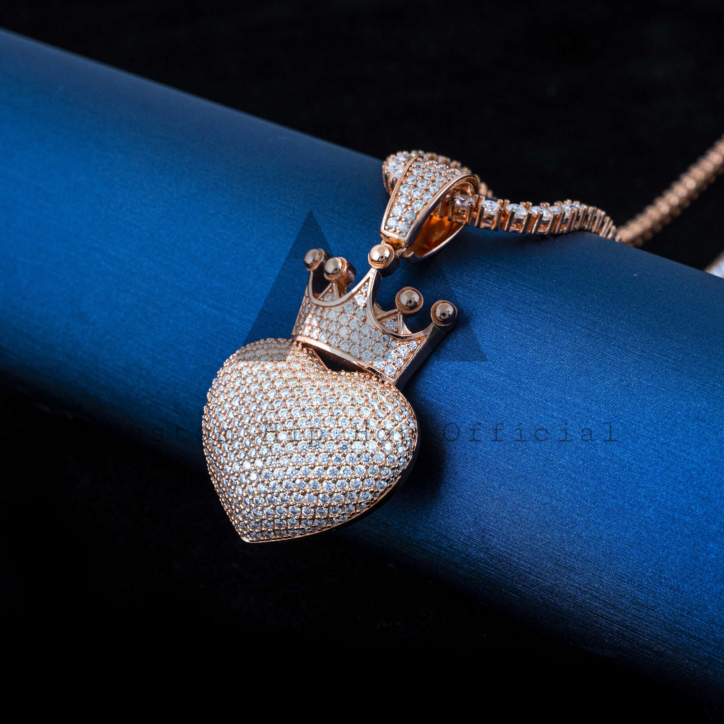 Testador de diamante de prata esterlina 925 VVS Moissanite diamante gelado pingente de coração