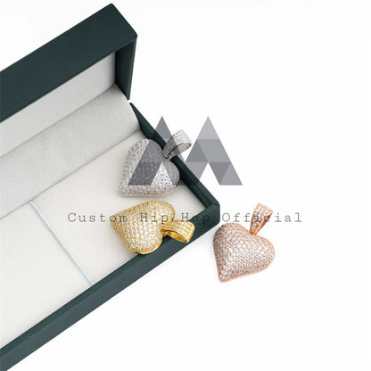 Стильная мужская модная подвеска в форме сердца с муассанитом и бриллиантом Гра, сертифицированная