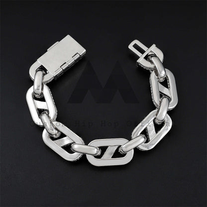 Pass Diamond Tester VVS Moissanite Iced Out Men Fashion Hip Hop 15MM Infinity Link Bracelet