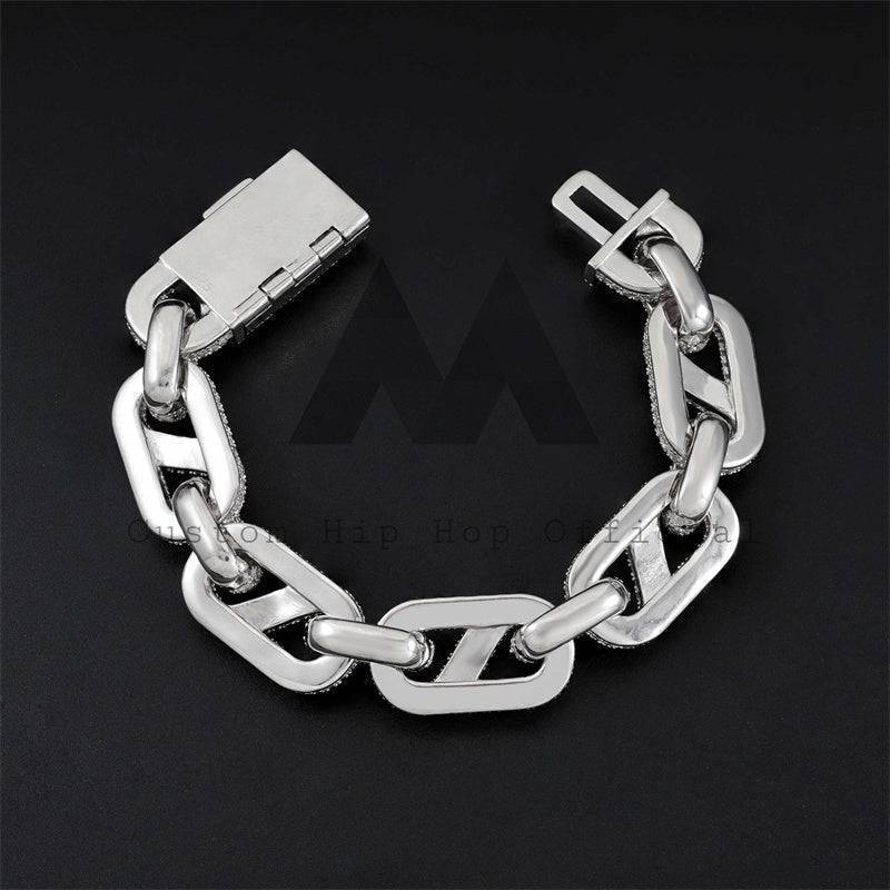 Hip hop jewelry featuring VVS Moissanite iced out 15MM infinity link bracelet that passes diamond tester for men fashion5