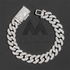 Solid Silver Moissanite 15MM Round Link Two Rows Cuban Link Bracelet Miami Style hip hop jewelry3