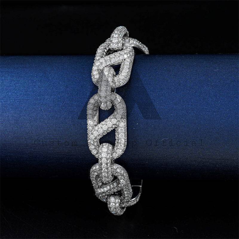 Hip hop jewelry featuring VVS Moissanite iced out 15MM infinity link bracelet that passes diamond tester for men fashion3