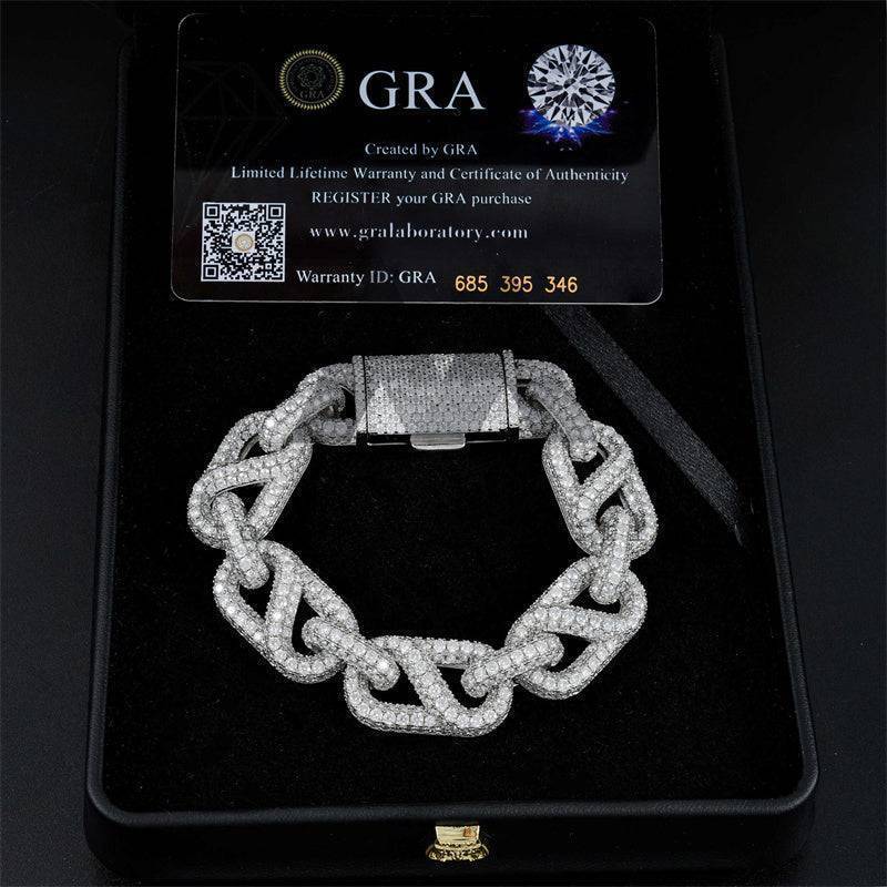 Hip hop jewelry featuring VVS Moissanite iced out 15MM infinity link bracelet that passes diamond tester for men fashion2