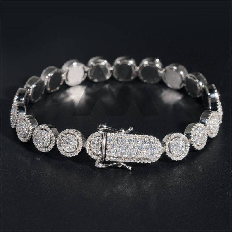 Men's hip hop jewelry 925 Sterling Silver Iced Out Moissanite Tennis Bracelet 10MM0