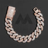 Hip hop jewelry featuring round link 15MM Moissanite Diamond Cuban Link Bracelet in Rose Gold and White Gold3