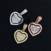 Hip hop jewelry with small size baguette mix round design moissanite heart pendant fit for 3mm tennis chain4