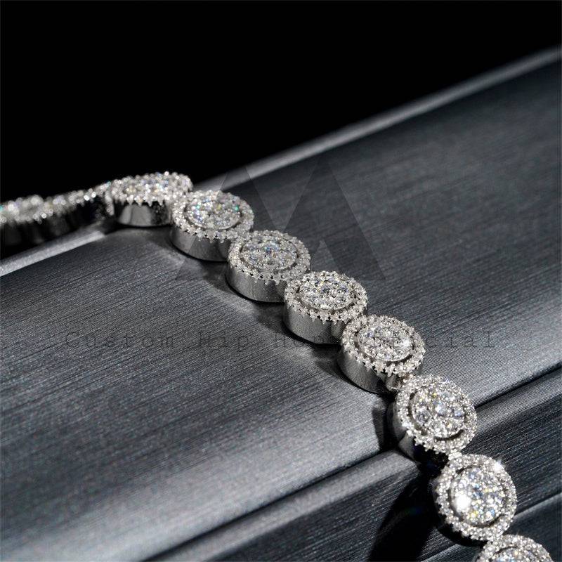 Men's hip hop jewelry 925 Sterling Silver Iced Out Moissanite Tennis Bracelet 10MM2