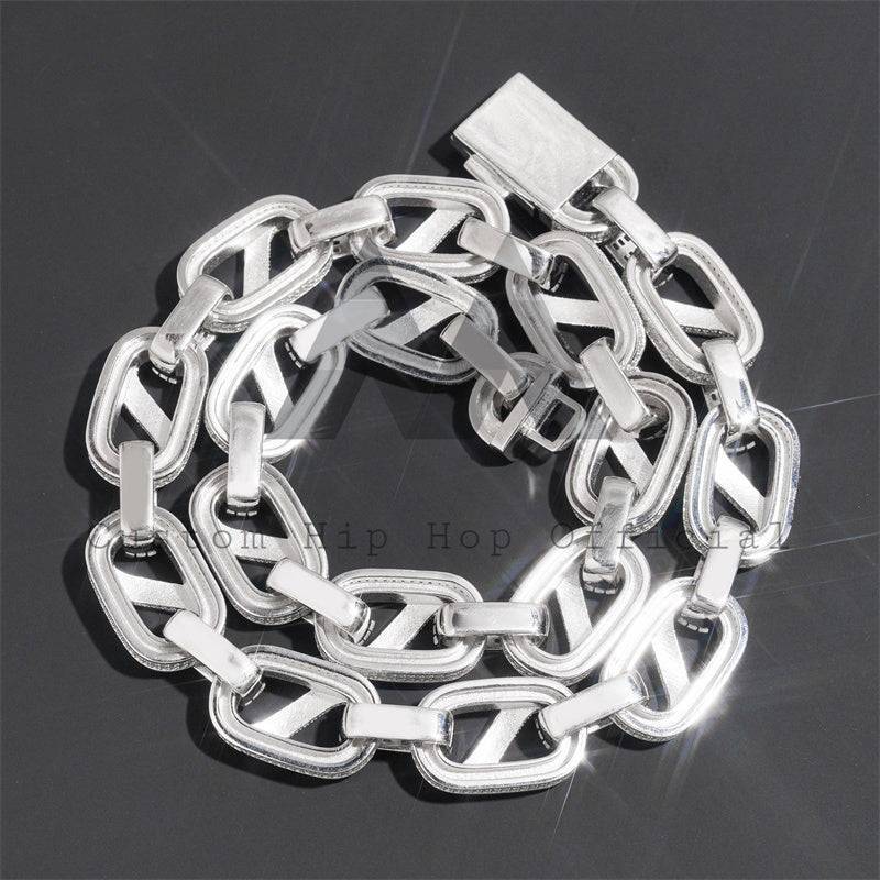 925 Silver 18MM VVS Moissanite Iced Out Hip Hop Jewelry Chain