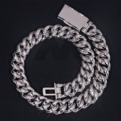 New Size 26MM Three Rows Style 925 Sterling Silver Solid Cuban Link Chain Moissanite