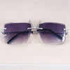 Stylish Purple Lens 925 Sterling Silver Iced Out Moissanite Diamond Sunglasses