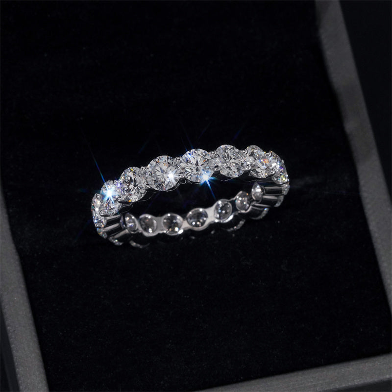 10K 14K 18K Real Gold VVS D Color Lab Diamond CVD 5MM Eternity Ring Fully Iced