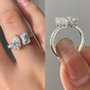 Two Stone Design VVS Moissanite Engagement Ring 10K 14K 18K Solid Gold