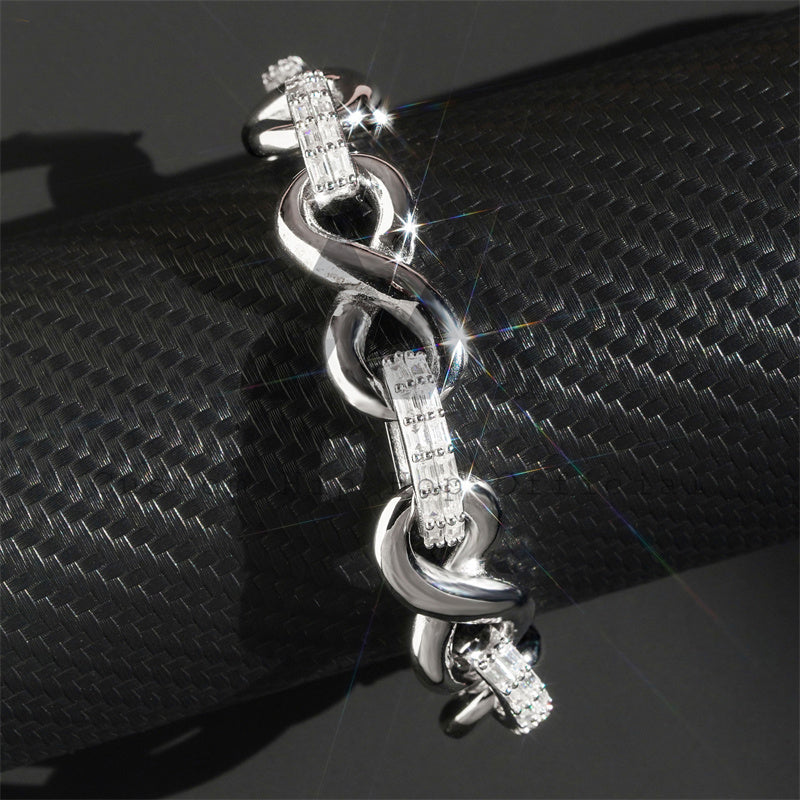13MM Moissanite Infinity Bracelet in Hip Hop Style with 925 Silver2