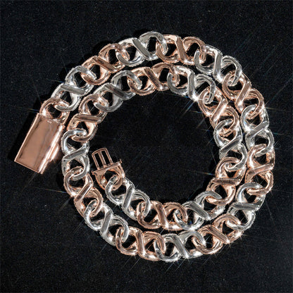 15MM Rose Gold Moissanite Iced Out Infinity Link Chain for Men3