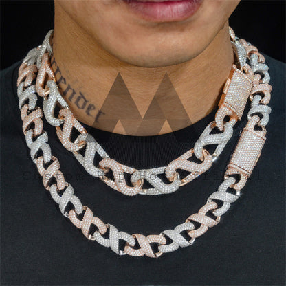 15MM Rose Gold Moissanite Iced Out Infinity Link Chain for Men1