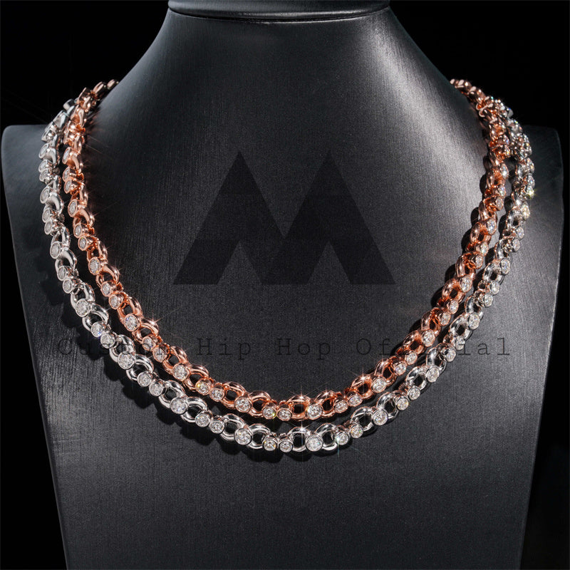 New Arrival Iced Out Bezel Setting Moissanite Diamond Infinity Link Chain Rapper Jewelry