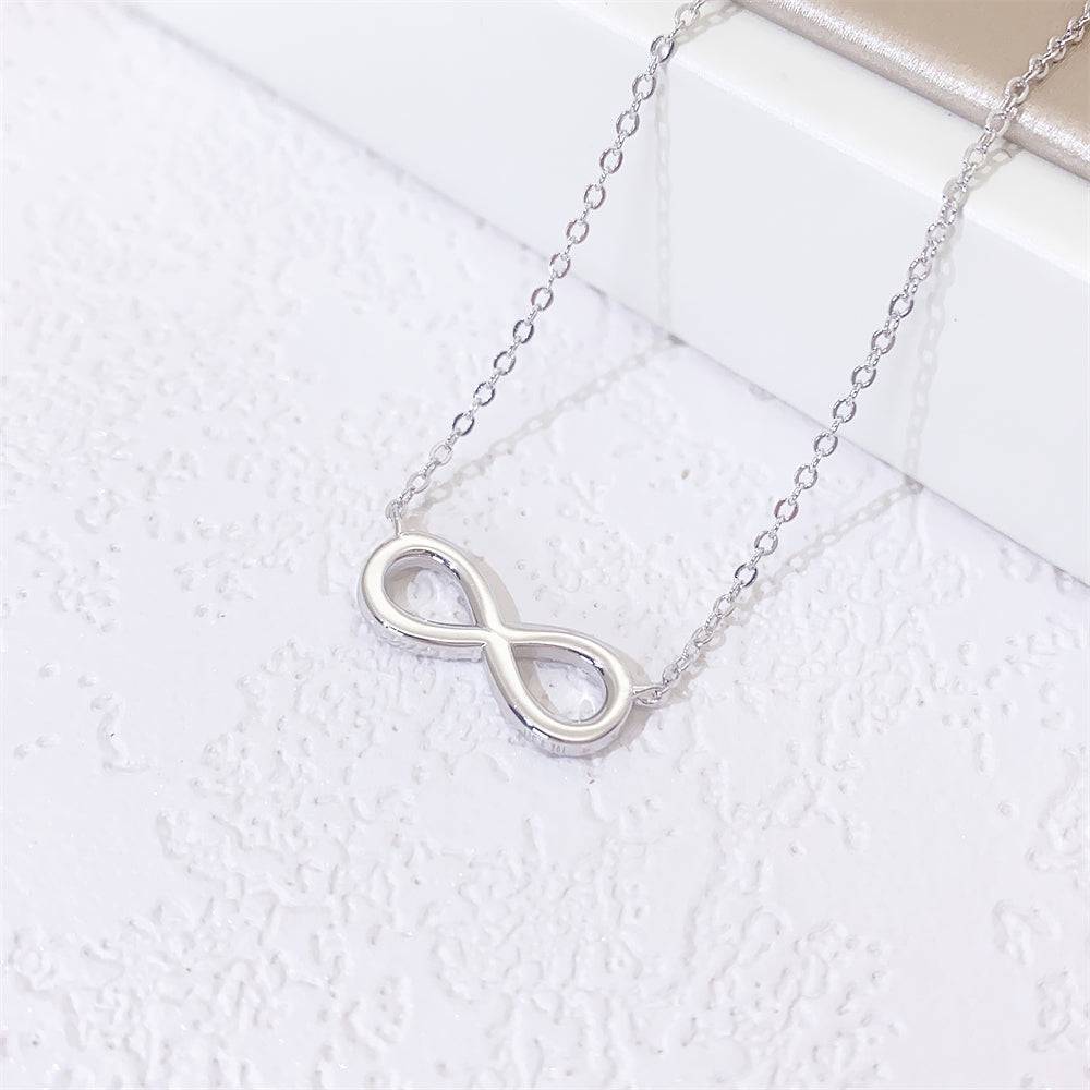 Valentines Day Women Elegant Design Moisasnite Diamond Infinity Link Necklace