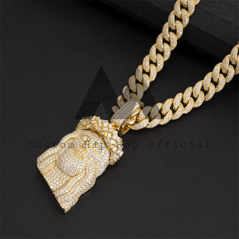 Iced out VVS moissanite diamond Jesus pendant hip hop jewelry that passes diamond tester1