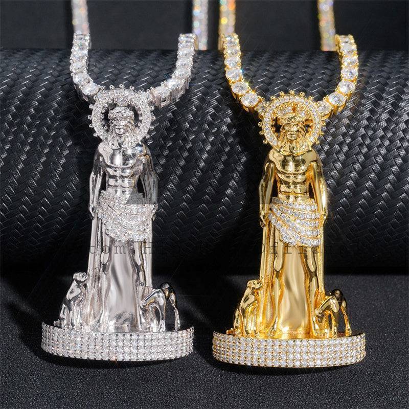 Pass Diamond Tester Hip Hop Men Jesus Body Pendant Moissanite Diamond Partial Iced Out Style